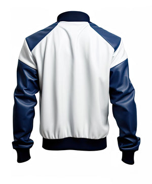 White Blue Sport Bomber Jacket