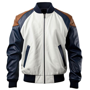 White Navy Bomber Jacket
