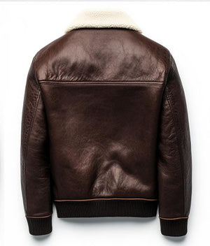 Brown Camden Bomber Jacket — back view