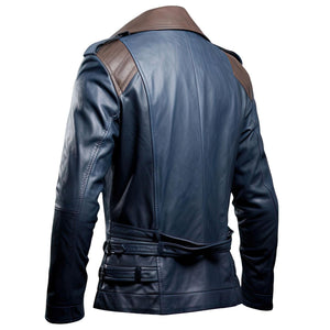 Navy Brown Trench Coat — back view