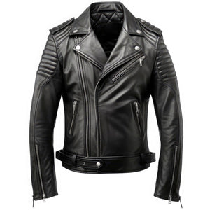 Black Multi Zip Biker Jacket — side view
