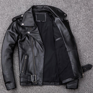 Black Brando Biker Jacket — back view