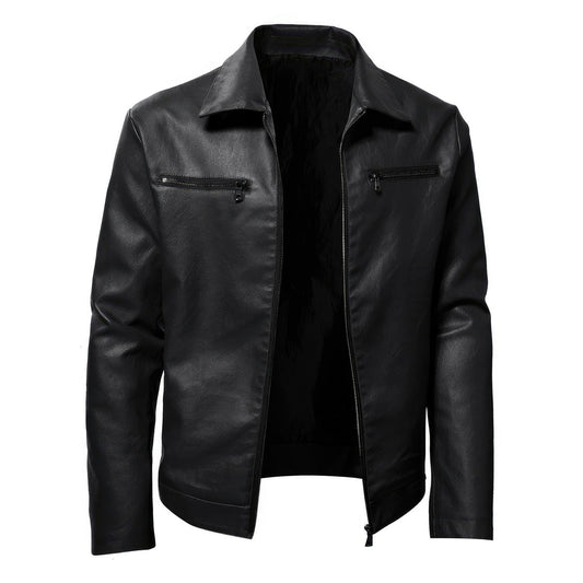 Sigma Provides Men’s Black Sheepskin Jacket – Shirt Collar, Steampunk Vintage Café Racer Biker Style