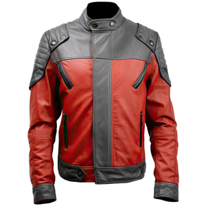 Charcoal Red Military Jacket — side view