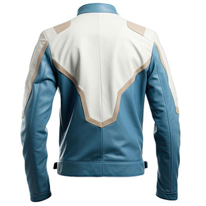 Dusky Blue Racer Jacket — back view