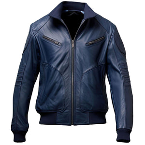 Navy Ashford Aviator Jacket — side view