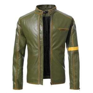 Green Vintage Cafe Racer Jacket — side view