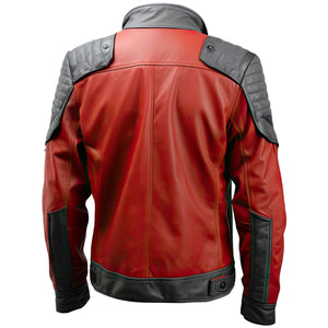 Charcoal Red Military Jacket — back view
