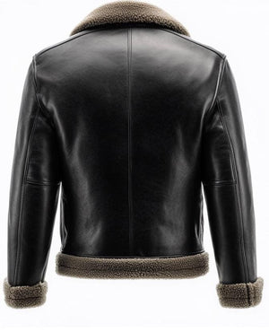 Grey Whitmore Shearling Jacket — back view