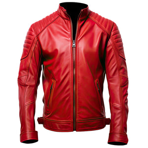 Red Retro Cafe Racer Jacket