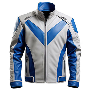 Royal Blue Cafe Racer Jacket