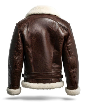Brown Sterling Aviator Jacket — back view