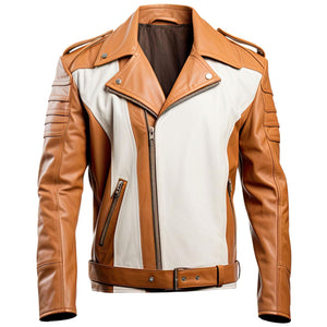 Peanut White Moto Jacket — side view