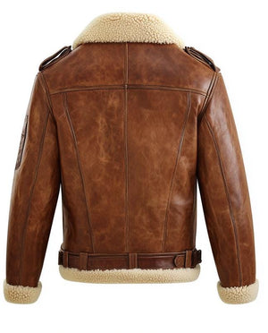 Brown Belgrave Aviator Jacket — back view