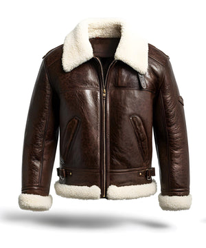 Brown Sterling Aviator Jacket — side view