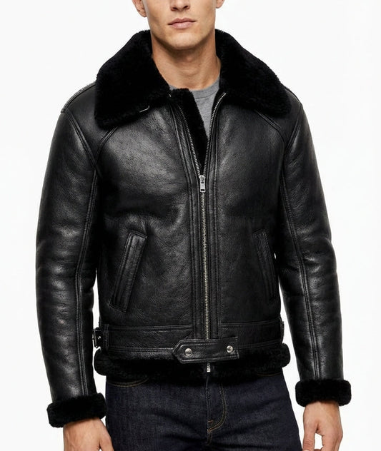 Men's Genuine Fur Shearling Jacket – Real Leather Winter Streetwear Classic by Sigma Leathers