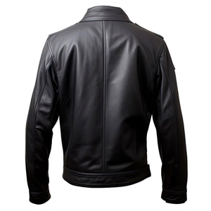 Black Trucker Jacket — back view