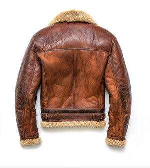 Brown Langley Shearling Jacket — back view