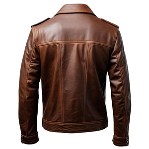 Dark Brown Trucker Jacket — back view