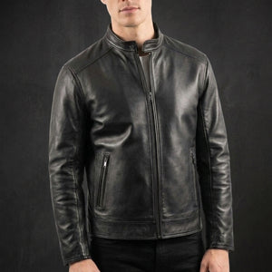Black Classic Cafe Racer Jacket