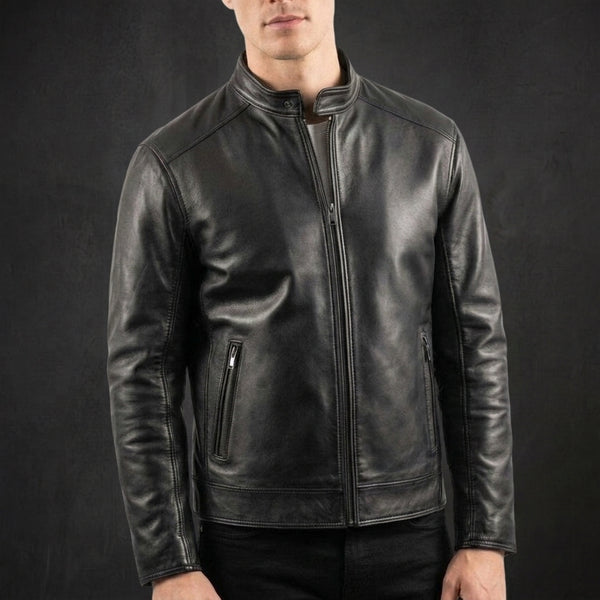 Black Classic Cafe Racer Jacket