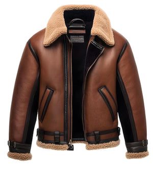 Sterling Aviator Shearling Jacket — side view