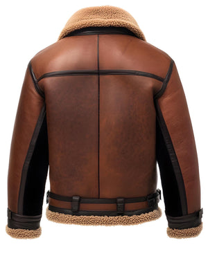 Sterling Aviator Shearling Jacket — back view