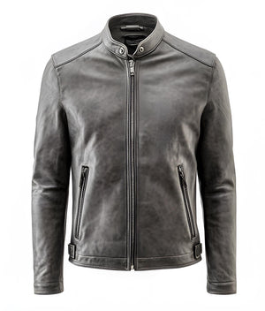 Ash Grey Moto Jacket — side view