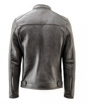 Ash Grey Moto Jacket — back view