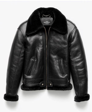 Black Northgate Shearling Jacket — side view
