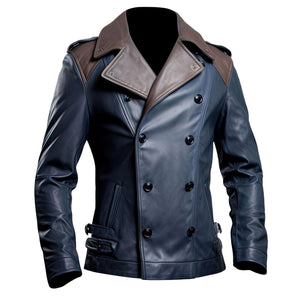 Navy Brown Trench Coat — side view