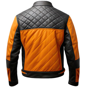Mustard Black Moto Jacket — back view