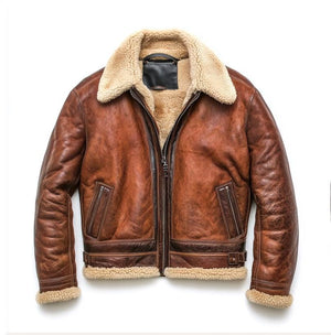 Brown Langley Shearling Jacket — side view