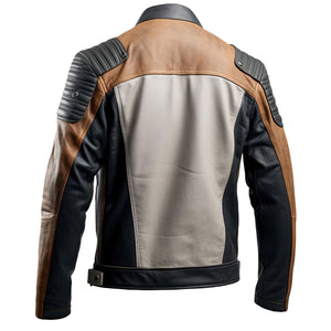 Quilted Lightweight Moto Jacket — back view