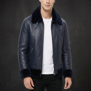 Navy Northgate Shearling Jacket