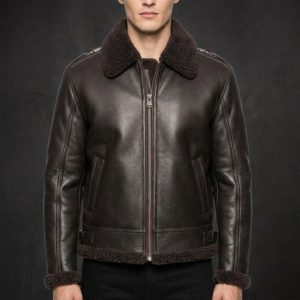 Dark Brown Sterling Aviator Jacket