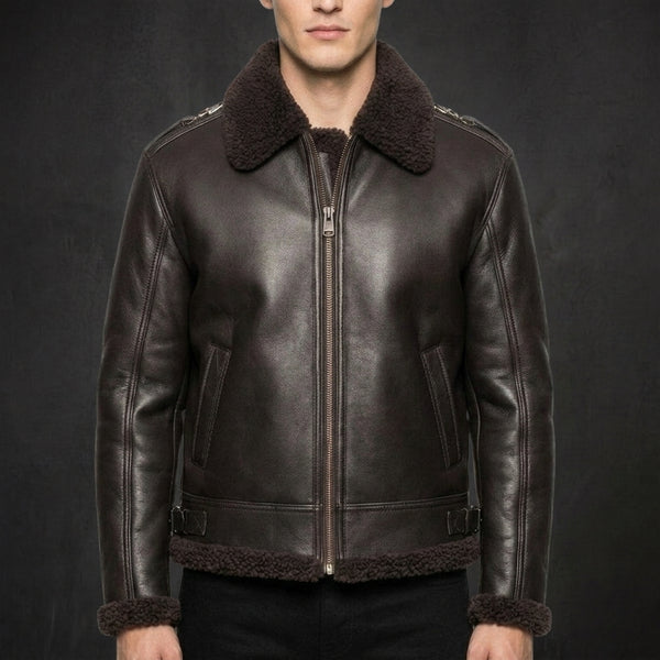 Dark Brown Sterling Aviator Jacket