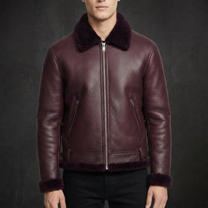Maroon Northgate Shearling Jacket