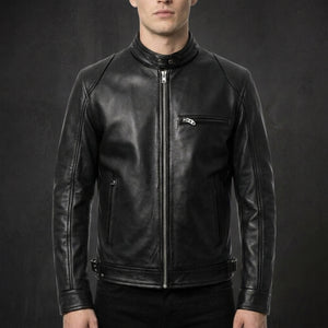 Black Military Cafe Racer Jacket