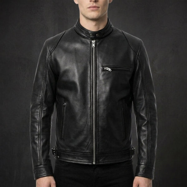 Black Military Cafe Racer Jacket
