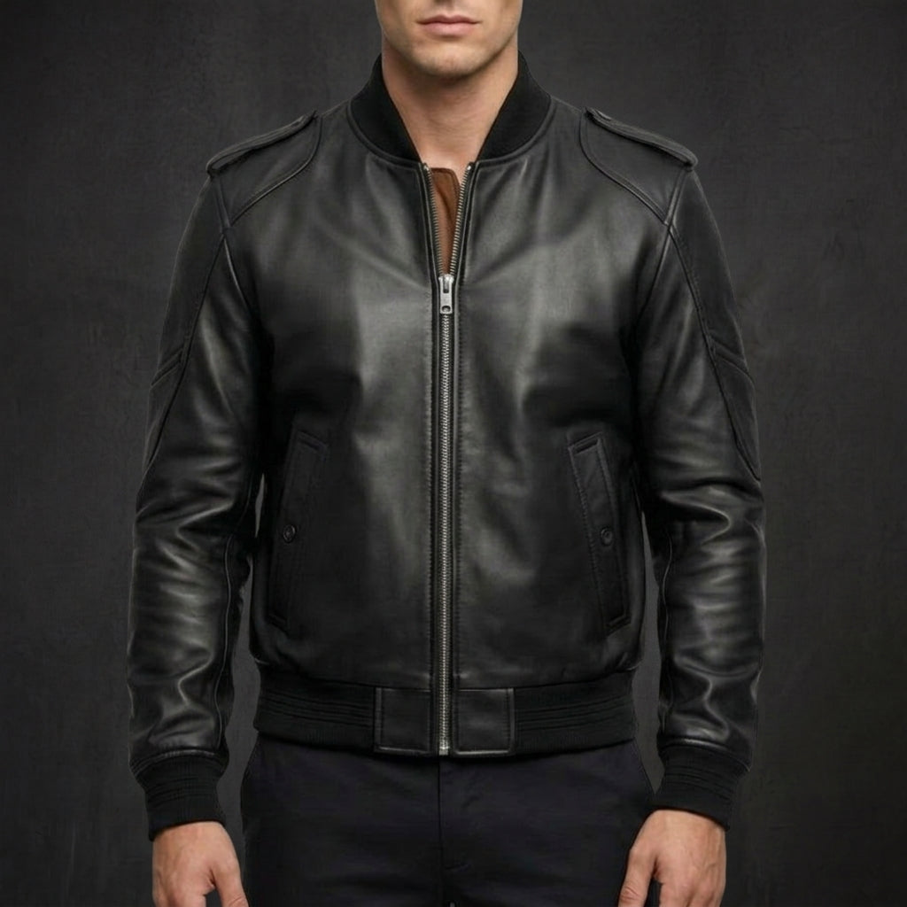 Black Sterling Bomber Jacket