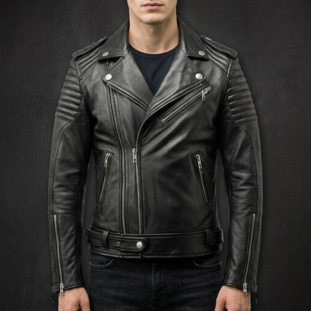Black Multi Zip Biker Jacket
