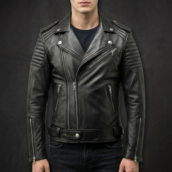 Black Multi Zip Biker Jacket