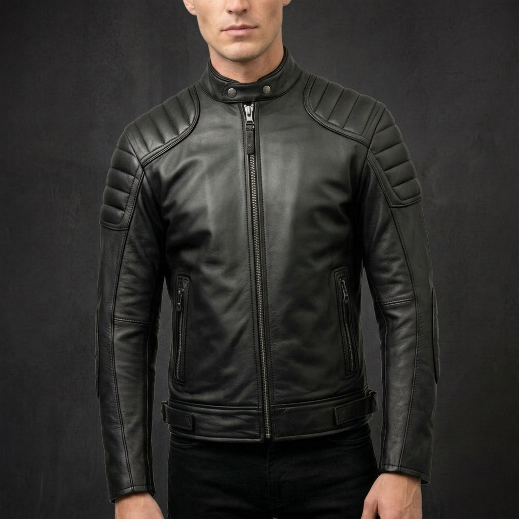 Black Quilted Moto Jacket