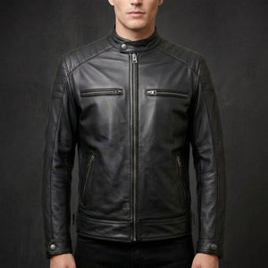Black Multi Pocket Racer Jacket
