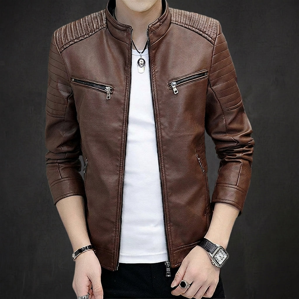 Brown Quilted Rider Jacket