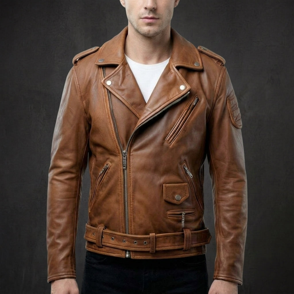 Chocolate Brown Marlow Biker Jacket