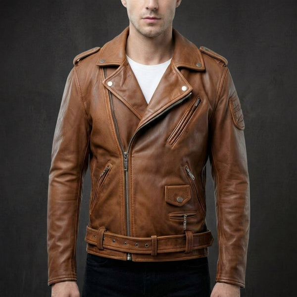 Chocolate Brown Marlow Biker Jacket