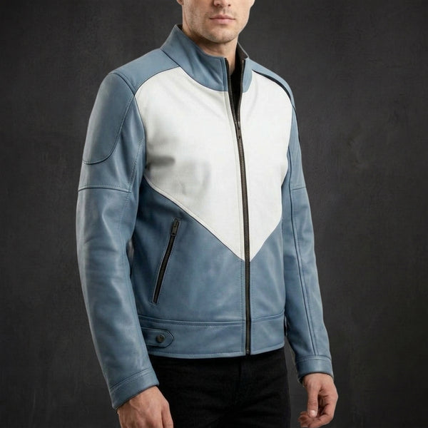 Dusty Blue Moto Jacket