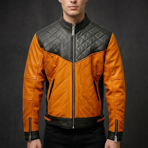 Mustard Black Moto Jacket